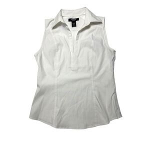 Y2k Express Women's Sleeveless White Stretch Blouse Size 10